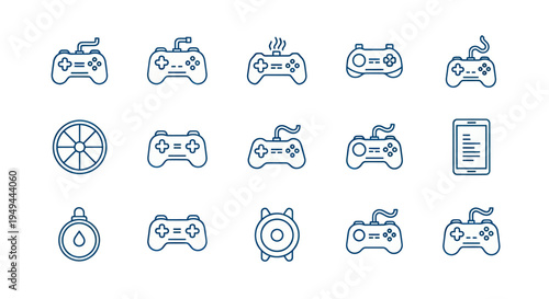 Gamepad collection vector icons set