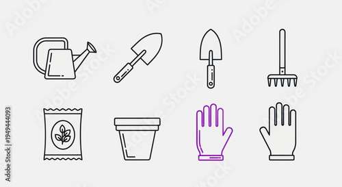 Gardening tools set illustration