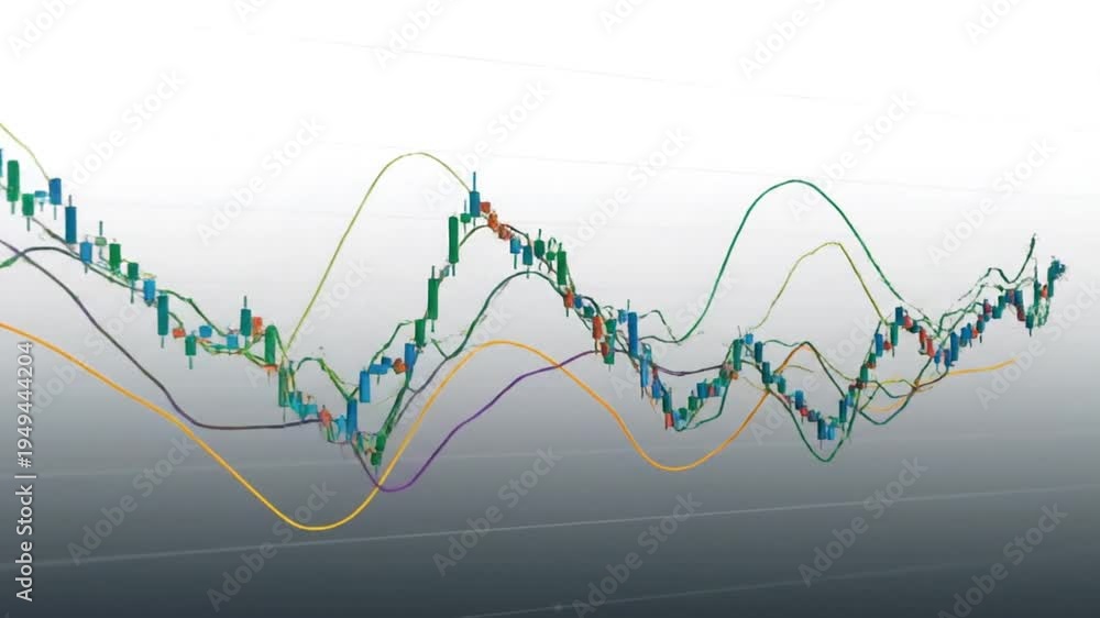 Dynamic stock market candlestick chart with multiple technical analysis ...