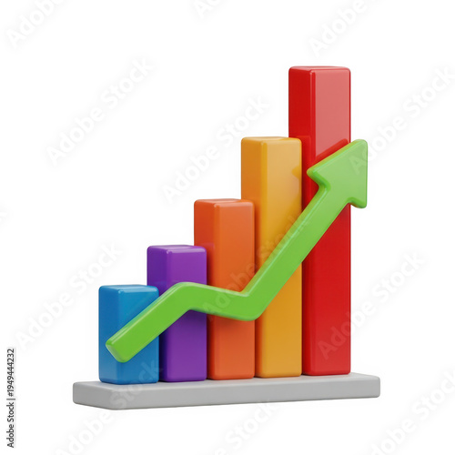 A professional 3D business growth chart with a blue arrow and financial bar graph illustration on a white background representing market success and data profit Free Download A professional 3D business growth chart with a blue arrow and financial bar graph illustration on a white background representing market success and data profit - GFXLoad