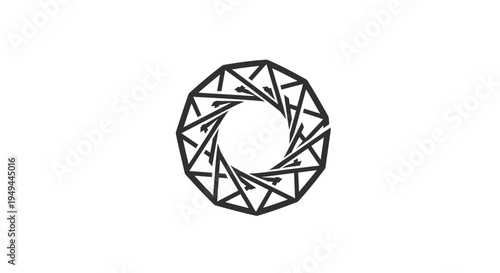 Abstract Geometric Circular Design with Intersecting Lines