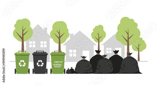 Recycling and waste management in an eco-friendly community setting
