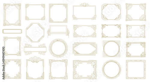 Art Deco Frames Collection: Elegant Geometric Borders and Ornate Decorative Elements