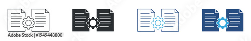 Document settings icon set. File configuration concept. Vector illustration.