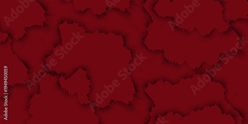 Abstract dark red grunge texture with cracks and dot pattern.