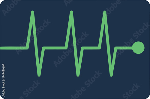 A green heart rate monitor on a dark blue background
