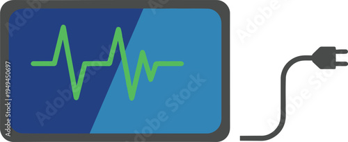 A heart rate monitor with a green line on the screen