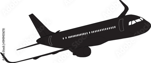 Boeing VC-25 Air Force One Airborne Presidential Military Aircraft Silhouette, Editable Vector