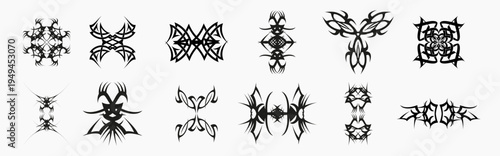 Tribal tattoo ornament collection decorative abstract symbols