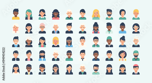 Diverse People Avatars Collection: Men, Women, Various Ethnicity, Professions, Ages