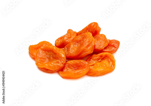 Dried apricot fruits isolated on white, Close-up.