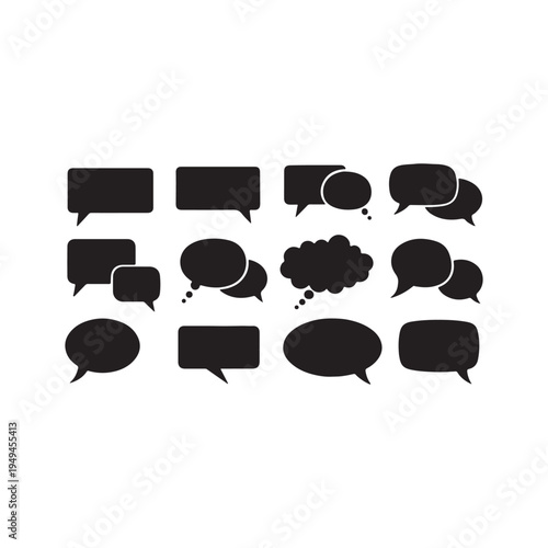 Vector modern sms or message icons. Bubble speech set
