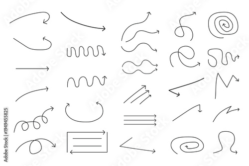 Collection of various line styles and shapes for design