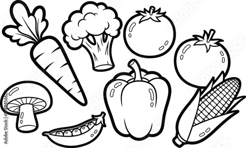 Colorful illustration of various fresh vegetables