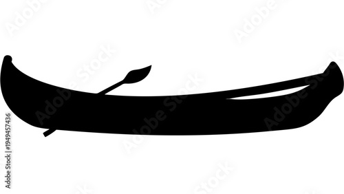 Canoe boat silhouette vector