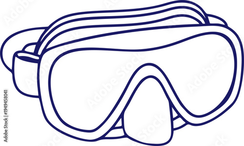 Scuba Diving Mask Snorkeling Underwater Sport Vector Icon