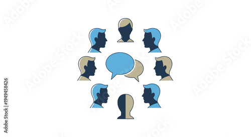 Group of people talking together.