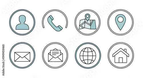 Set of web and communication icons.