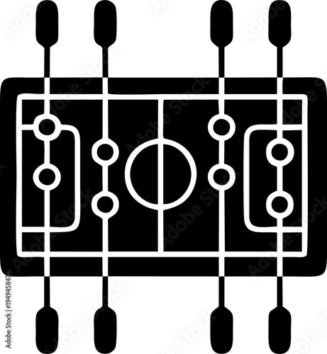 Table Football Foosball Game Pitch Top View Vector Illustration