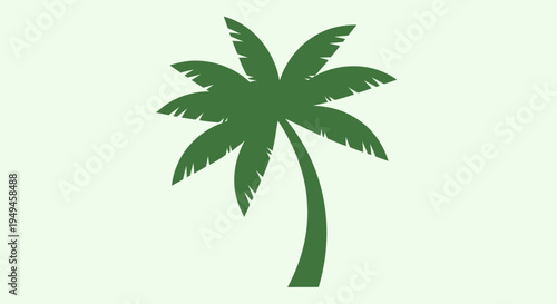 Green Palm Tree Silhouette Icon Graphic.