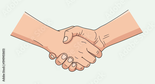 Two hands shaking in a handshake.