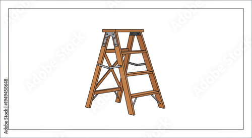 Wooden Stool with Four Legs.