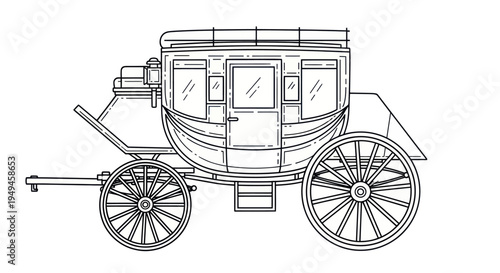 Vintage horse drawn carriage vehicle.