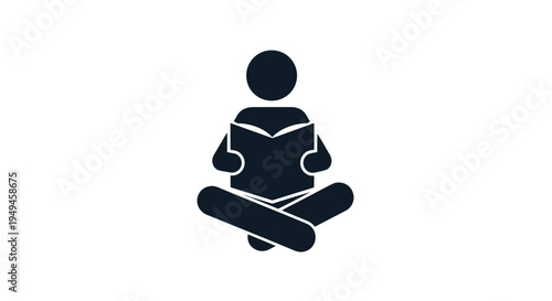 Simple icon of a person meditating.
