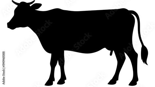 Cow silhouette farm vector