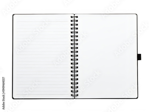 A spiral bound notebook with blank pages
