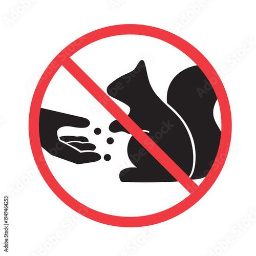 No feeding squirrels vector sign