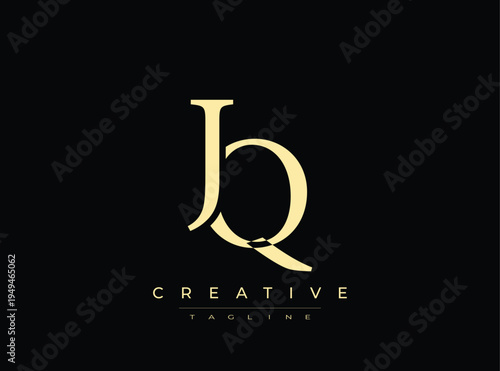 Luxury bq logo design with creative tagline on transparent background