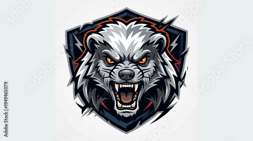 Fierce Badger Mascot Logo with Aggressive Expression.