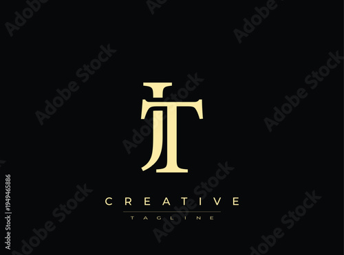 Elegant luxury letter t logo template isolated on transparent background