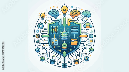 Data Security Shield with AI and Cloud Computing Integration.