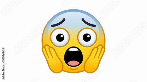 Emoji expressing fear shock and surprise with wide eyes and open mouth.