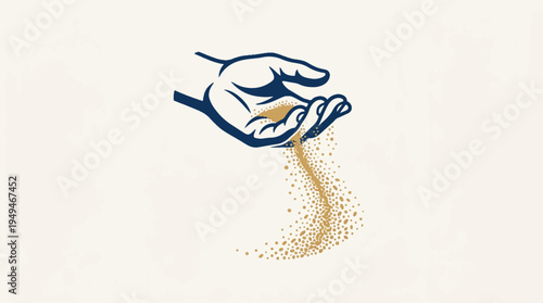 Hand releasing sand symbolizing time passing and impermanence.