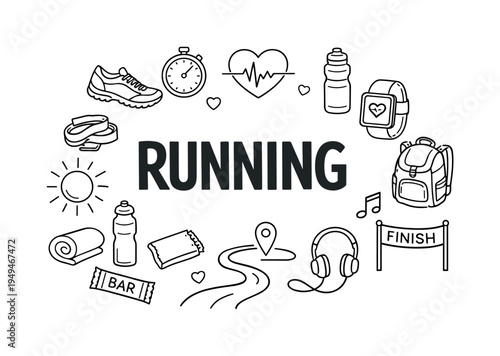 Healthy running and endurance fitness lifestyle concept focused on maintaining cardiovascular health, building stamina and enjoying consistent outdoor exercise routines. RUNNING