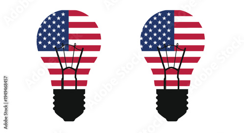 American flag lightbulbs symbolizing innovation and national pride
