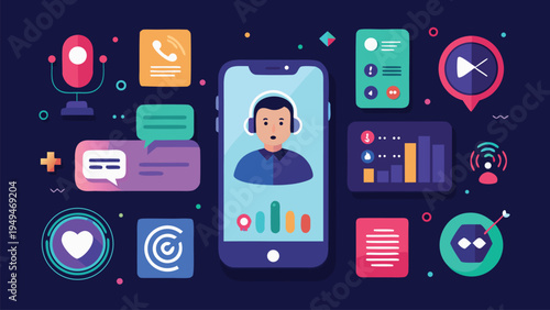 Smartphone Call Interface UI Mockup Set, Modern Mobile Phone Calling Screen Vector Template