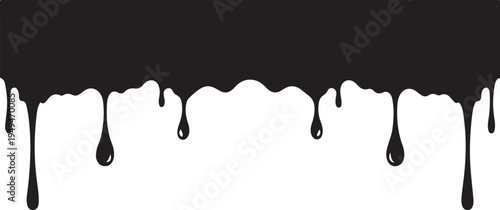 Dripping blood liquid border black ink Hand-drawn Sketch Drawing Vector Illustration, Line Linear Symbol Black and White Engraving, Isolated