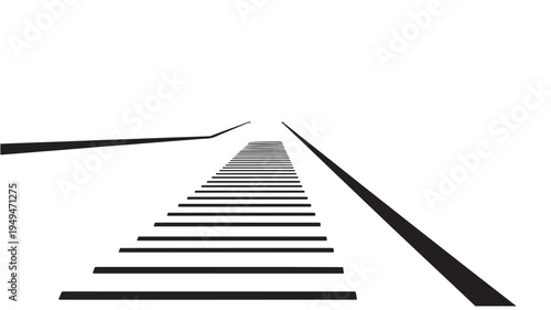 Black Staircase Leading Upwards For Conceptual Designs on transparent background
