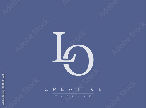 Modern ld logo design with creative tagline on blue background