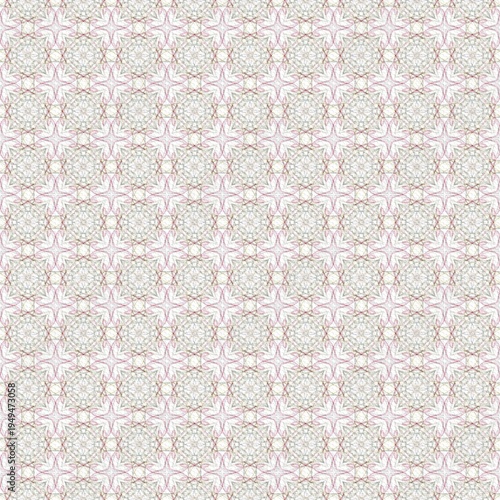 Soft abstract geometric pattern with delicate star and lattice shapes in pastel tones. Artistic repeating background ideal for wallpapers, textiles and modern decorative graphics.