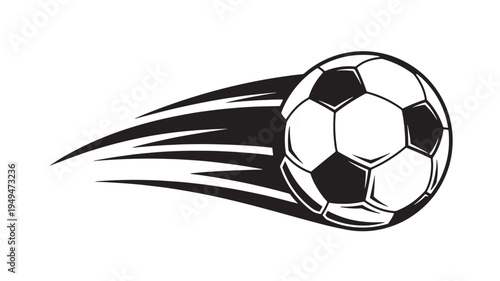 Soccer Ball Moving Fast For Sports Concepts on transparent background