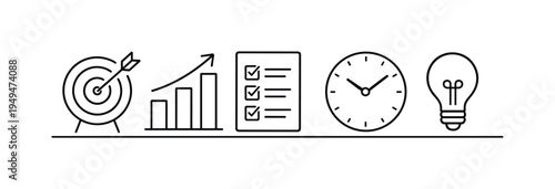 Personal goal planning and clear progress tracking supporting motivation, discipline, and long term achievement in professional and personal development, target symbol, upward