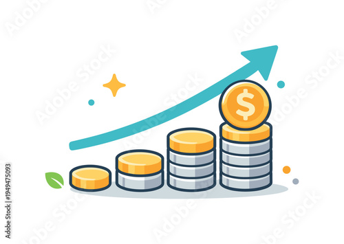 Long-term financial growth and investment planning focused on building stable personal wealth through smart money decisions and disciplined saving strategy, a simple coin stack