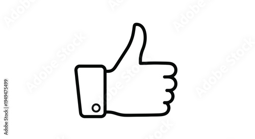 Simple black and white line drawing of a hand giving a thumbs up