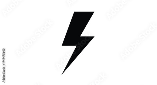 A simple black lightning bolt icon isolated on a white background