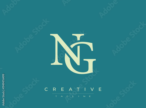 Monogram logo design template with modern elegant style and NG initials